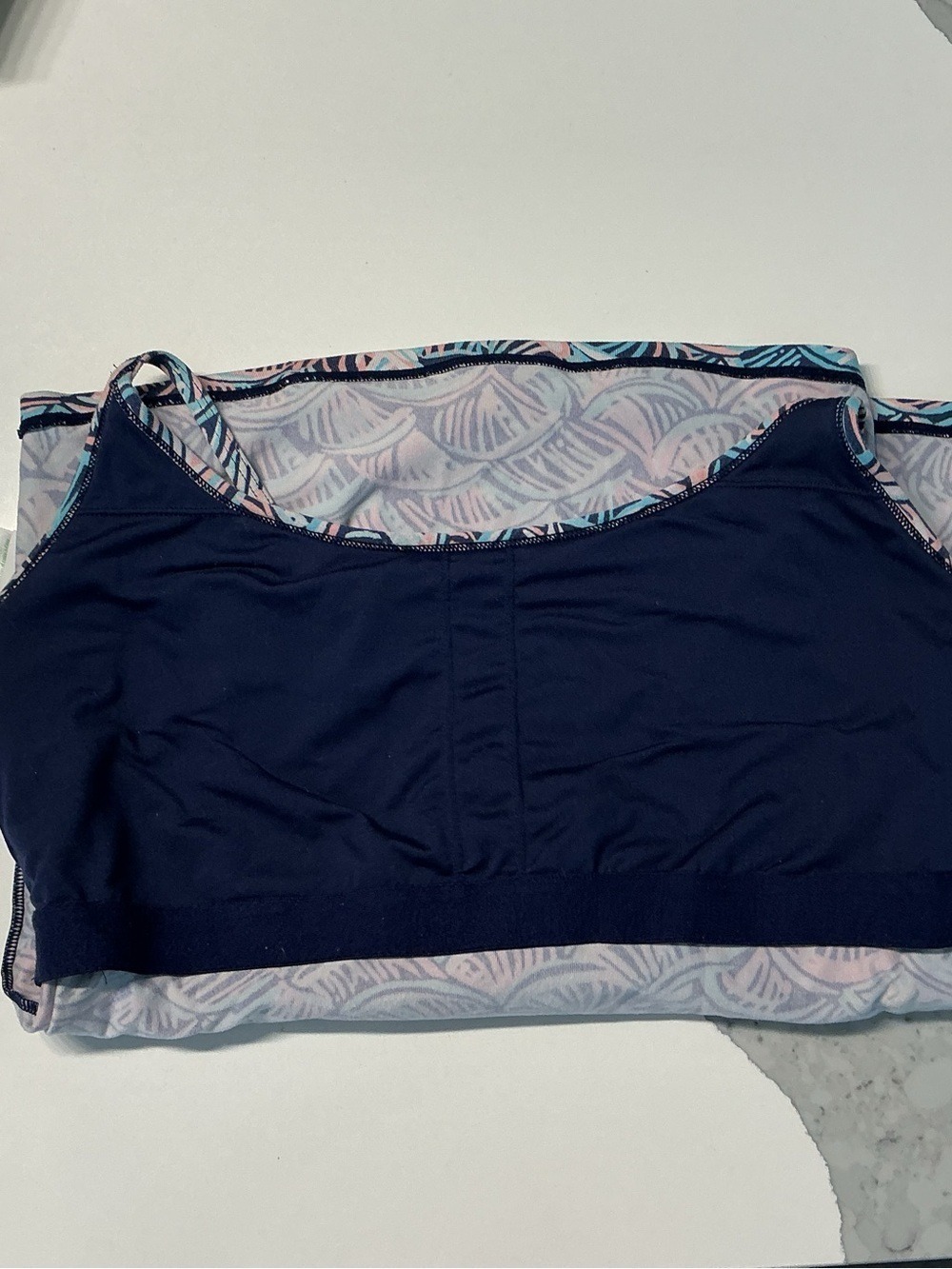 Lilly Pulitzer Luxletic Adjustable Pink & Blue Print Tank - Picture 6 of 9